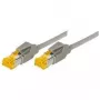 TECLINE Cat 6a S/FTP Patch Cable, PiMF, 50 m, Grey, LSZH, 10 Gbit/s, Hirose TM31 Connectors, Draka Cable 72250