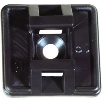 TECLINE Self-Adhesive Cable Tie Mounts for Cable Ties up to 4.8 mm Width, Black, 100 Pieces 690048S