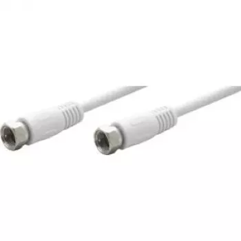 TECLINE Wentronic Goobay SAT Connection Cable, 100% Shielded, White, 7.5 m - F-Plug to F-Plug (50740)