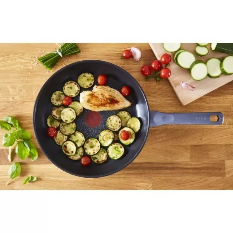 Tefal Daily Cook G7300455 24 cm Frying Pan, Stainless Steel, Titanium 2X Non-stick, Thermo-Signal, All Hobs