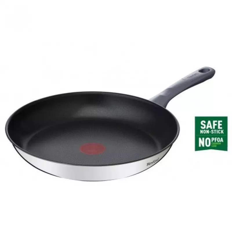Tefal Daily Cook G7300455 24 cm Frying Pan, Stainless Steel, Titanium 2X Non-stick, Thermo-Signal, All Hobs