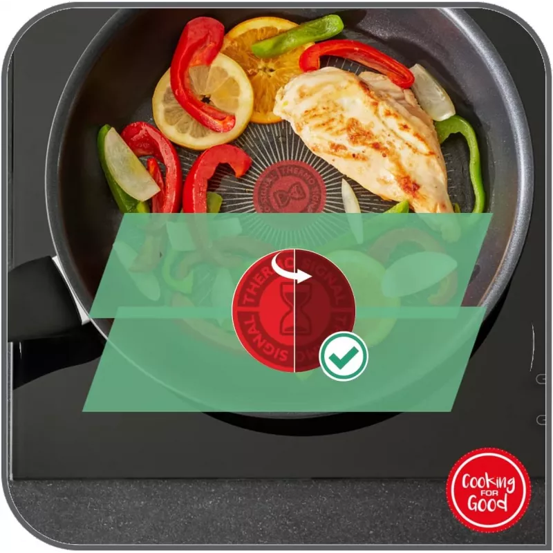 Tefal Duetto+ Frying Pan 28 cm, Stainless Steel, Titanium Non-Stick, Induction - G7320634