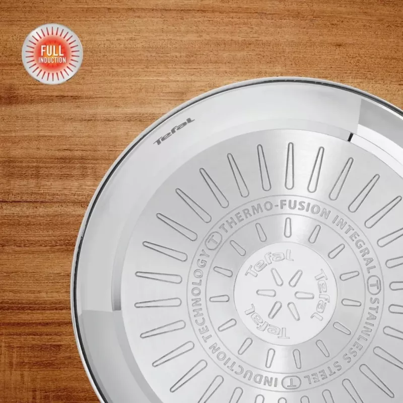Tefal Duetto On 20 cm Stainless Steel Frying Pan with Titanium Non-Stick Coating and Thermo-Signal