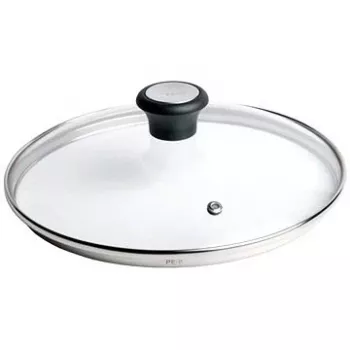 Tefal Glass Lid Ø30cm – Tempered Glass Cookware Lid with Steam Vent, Stainless Steel Rim, Dishwasher Safe