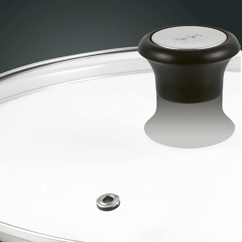 Tefal Glass Lid Ø30cm – Tempered Glass Cookware Lid with Steam Vent, Stainless Steel Rim, Dishwasher Safe