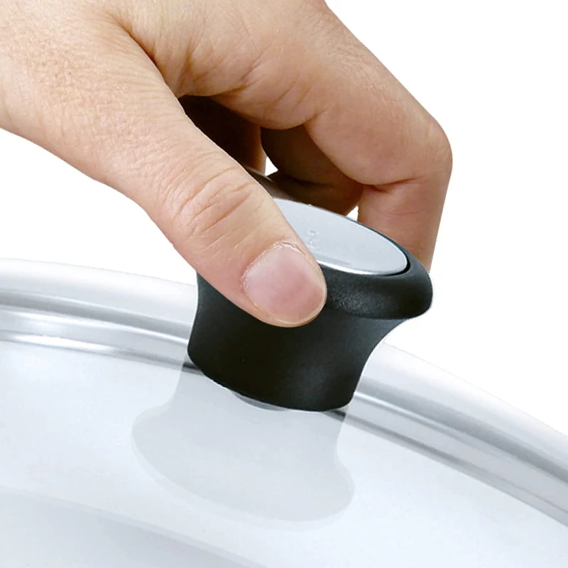 Tefal Glass Lid Ø30cm – Tempered Glass Cookware Lid with Steam Vent, Stainless Steel Rim, Dishwasher Safe