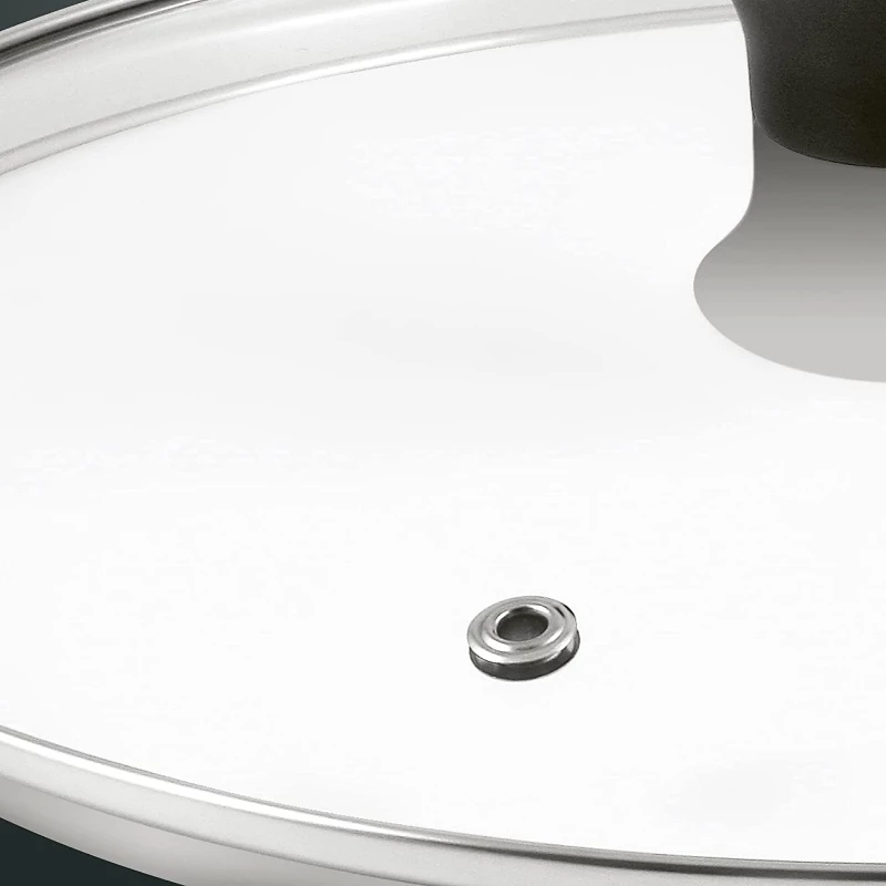 Tefal Glass Lid Ø30cm – Tempered Glass Cookware Lid with Steam Vent, Stainless Steel Rim, Dishwasher Safe