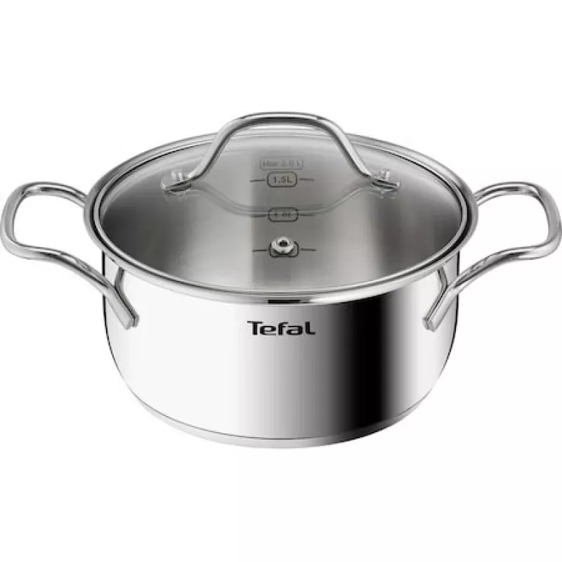 Tefal Intuition B864SA74 Stainless Steel Cookware Set, 10 Pieces, Induction Suitable, Oven Safe, Dishwasher Safe