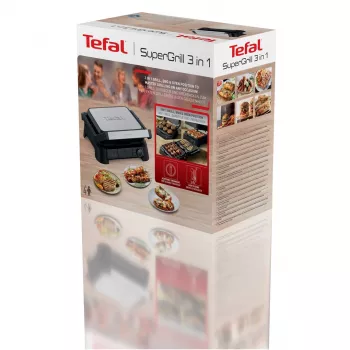 Tefal SuperGrill 3-in-1 GC510DE0 Contact Grill, 2000 W, Silver/Black
