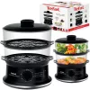 Tefal VC140135 Convenient Steam Cooker, 2 Baskets, 6.5 L, 900 W, Black