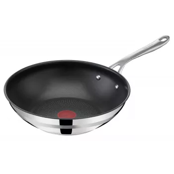 TEFAL Wok Pan by Jamie Oliver Cook Smart (Stainless Steel/Black, Ø 28 cm)