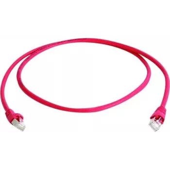 Telegärtner 100008775 RJ45 Patch Cable CAT 5e F/UTP 5.0 m Red Flame Retardant with Bend Protection Boot