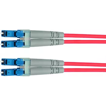 TELEGÄRTNER 10m LC to LC OM4 Duplex 50/125 Multimode Fiber Patch Cable, Violet LSZH 100011512