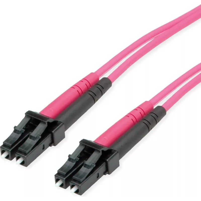 TELEGÄRTNER 10m LC to LC OM4 Duplex 50/125 Multimode Fiber Patch Cable, Violet LSZH 100011512