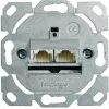 Telegärtner AMJ45 Data Outlet Module, 2-Port RJ45, Cat.6A Shielded, 10G, Tool-Free IDC, Zinc Housing