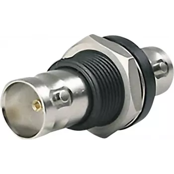 Telegärtner BNC Bulkhead Adapter Female to Female 50 Ohm Panel Mount, Nickel-Plated Brass, DC-4 GHz