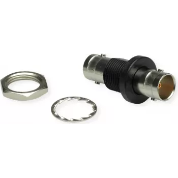 Telegärtner BNC Bulkhead Adapter Female to Female 50 Ohm Panel Mount, Nickel-Plated Brass, DC-4 GHz
