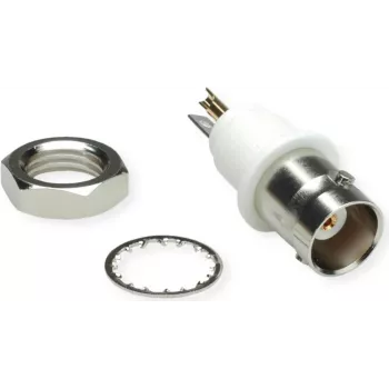 Telegärtner BNC Bulkhead Jack, Isolated 50 Ohm, White Insulating Flange, Z01 - 1 Piece (J01001A0043)