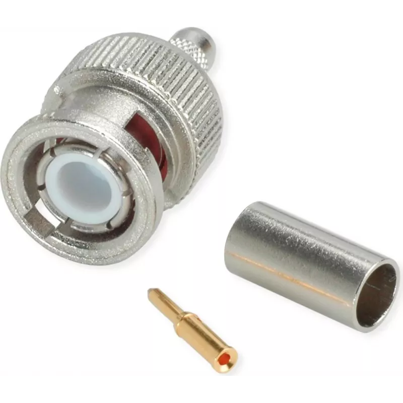 Telegärtner BNC Crimp Connector G01 50 Ohm, Crimp/Crimp, Professional, A0205, for RG-58 C/U, Belden YR23092, UG-1785/U, 5-Pack
