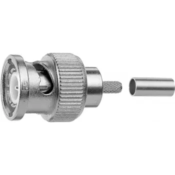 Telegärtner BNC Crimp Connector G01 50 Ohm, Crimp/Crimp, Professional, A0205, for RG-58 C/U, Belden YR23092, UG-1785/U, 5-Pack