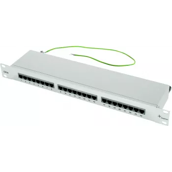 TELEGÄRTNER Cat.5e 24-Port RJ45 Patch Panel, 1U, 19-inch, Light Grey