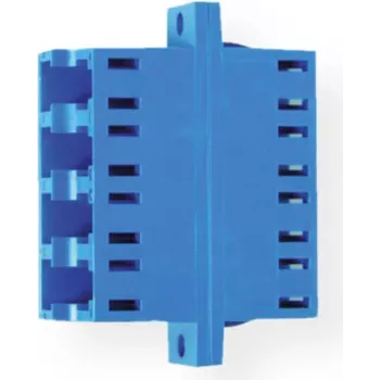 Telegärtner Ceramic Sleeve LC Quad Adaptor, Multimode/Singlemode, Blue, 4-Port, Zirconia Sleeves, ≤0.2 dB Insertion Loss, Panel Mount J08071A0019