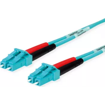 Telegärtner LC to LC Multimode OM3 Duplex Fiber Patch Cable, 2m, Aqua L00871A0006