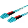 Telegärtner LC to LC Multimode OM3 Duplex Fiber Patch Cable, 2m, Aqua L00871A0006