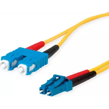 Telegärtner LC to SC Single-Mode Fiber Patch Cable, 2m, 9/125µm, LSZH Yellow