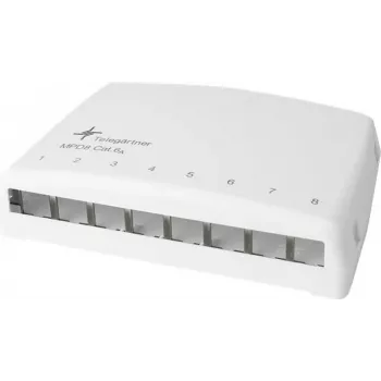 Telegärtner Mini Distributor MPD8 AMJ/UMJ TH35/AP - Surface-Mount Distribution Box - Alpine White - 8 Ports (H02000A0103)
