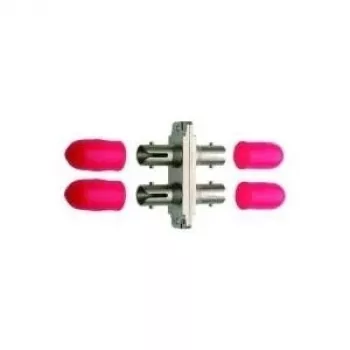 Telegärtner ST Female to ST Female Duplex Fiber Optic Coupler, Flange Mount, Zirconia Ceramic Ferrule, Nickel-Plated Brass Housing, <0.2 dB Insertion Loss J08011A0017