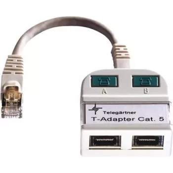 Telegärtner Token Ring Splitter RJ45 Male to 2x RJ45 Female Shielded Light Grey J00029A0011