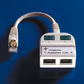 Telegärtner Token Ring Splitter RJ45 Male to 2x RJ45 Female Shielded Light Grey J00029A0011