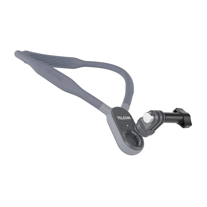 TELESIN Neckband for Sports Cameras and Phones - Magnetic Quick Release, Ergonomic Design, Black