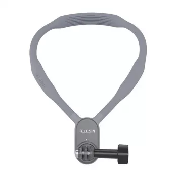 TELESIN Neckband for Sports Cameras and Phones - Magnetic Quick Release, Ergonomic Design, Black