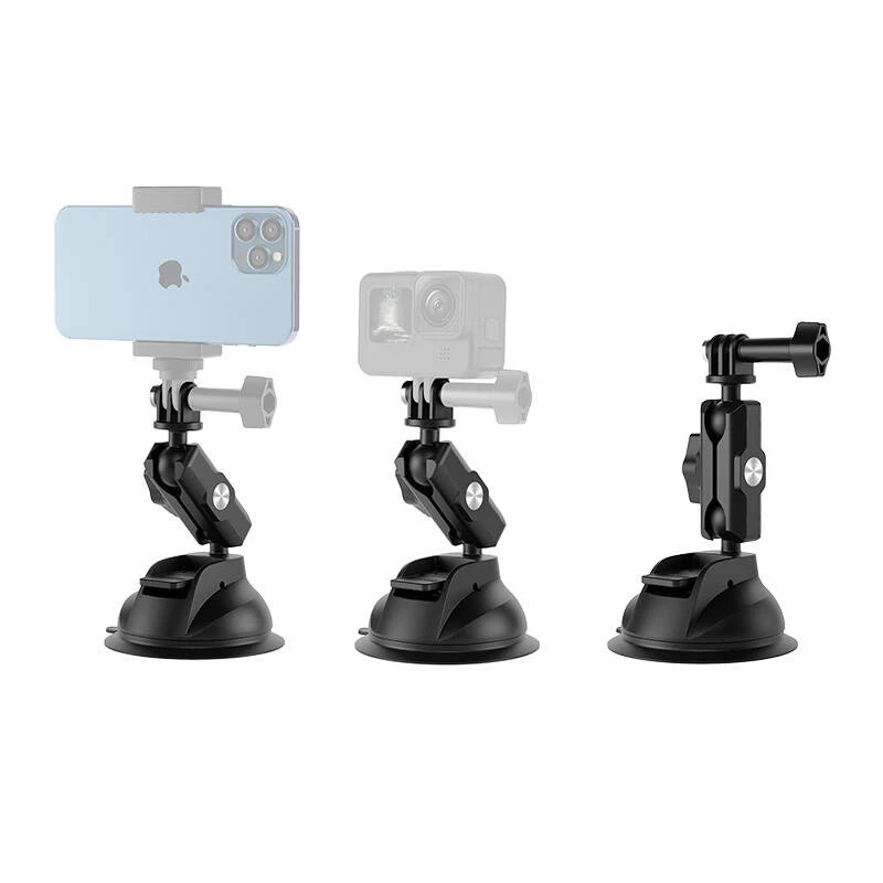 TELESIN Universal Suction Cup Holder with Phone Holder and Action Camera Mount TE-SUC-012