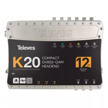 Televes K20-12 Compact Headend - 12 DVB-S2 Transponders to QAM