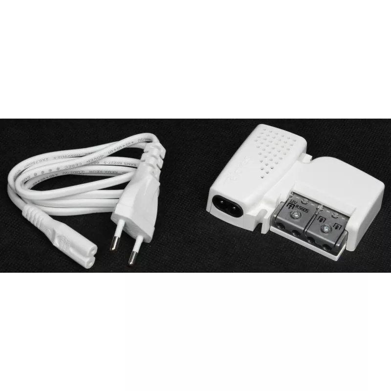 TELEVES PicoKom 1 EC Antenna Amplifier, 1 Input, 2 Outputs, 12 dB Gain, 47-694 MHz, F-Type Connectors, Indoor