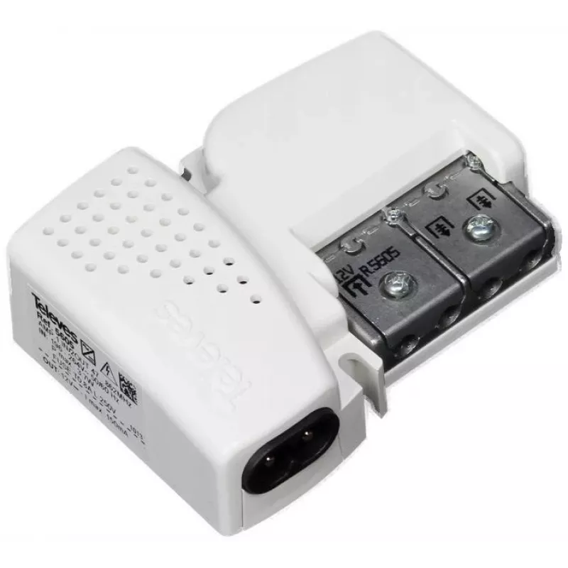 TELEVES PicoKom 1 EC Antenna Amplifier, 1 Input, 2 Outputs, 12 dB Gain, 47-694 MHz, F-Type Connectors, Indoor