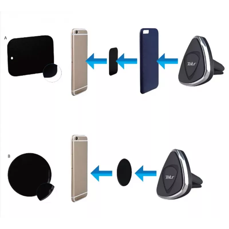TELLUR Car Phone Holder Magnetic, Air Vent Mount, Black