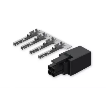 TELTONIKA NETWORKS 4-PIN Plug with Contact - Hirschmann CA Series Circular Connector, Male, Solder, IP67, Black