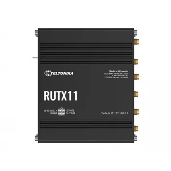 Teltonika RUTX11 4G/LTE Cat 6 Dual-SIM Router, US Version, Wi-Fi 5, 5x Gigabit Ethernet, GPS, Aluminum, IP30