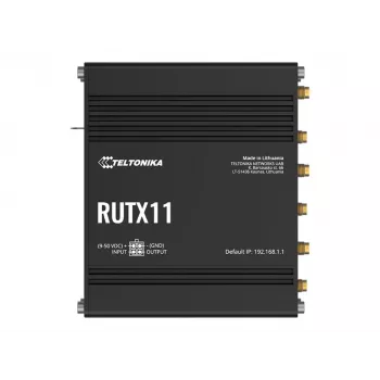 Teltonika RUTX11 4G/LTE Cat 6 Dual-SIM Router, US Version, Wi-Fi 5, 5x Gigabit Ethernet, GPS, Aluminum, IP30