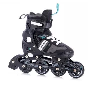 Tempish Dasty 2 33-36 Adjustable Inline Skates for Kids (Black/Blue) – ABEC 5, 64mm Wheels