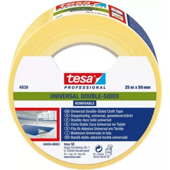 tesa 4939 Double-Sided PET Film Tape, Transparent, 50 mm x 25 m 04939-00003-11
