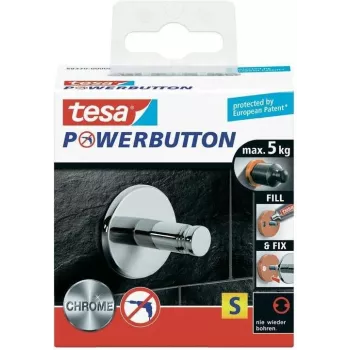 Tesa 59320 Adhesive Hook, White, Max. Load 0.5 kg, Self-Adhesive, Removable Without Residue