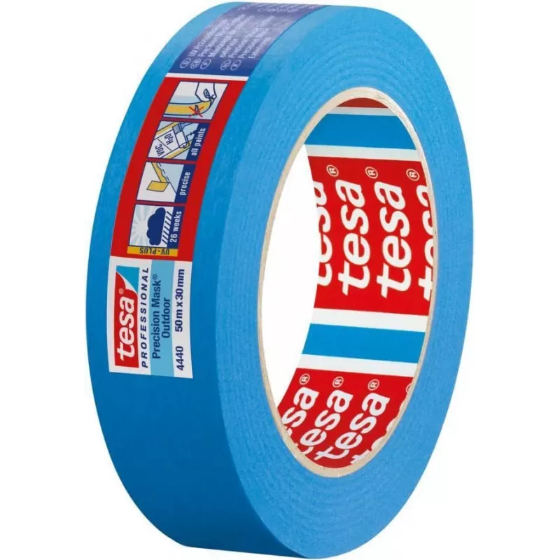 tesa Precision Masking Tape 4440 Outdoor UV PLUS, Blue, 50 m x 30 mm 04440-00002-00