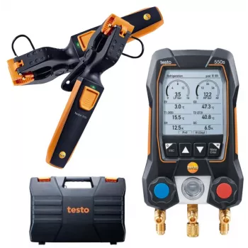Testo 550s Smart Set Digital Manifold with Bluetooth and Clamp Probes 0564 5502