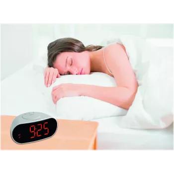 TFA 60.2505 Radio Controlled Alarm Clock with Temperature Display - White