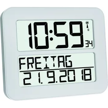 TFA 60.4512.02 TIMELINE MAX Radio Controlled Alarm Clock White